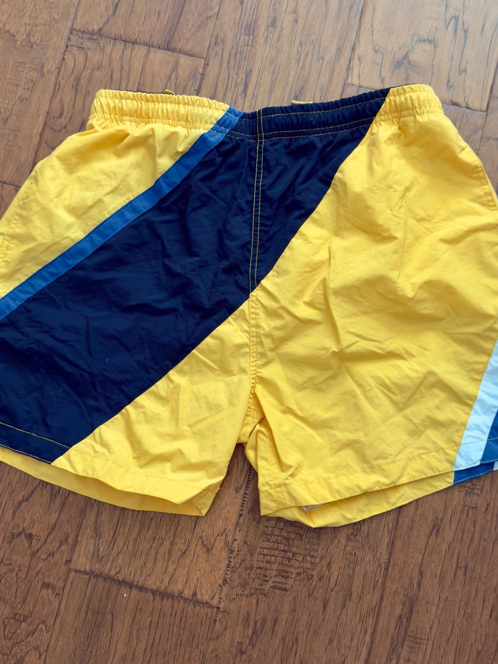 Men's Yellow Colorblock Athletic Shorts